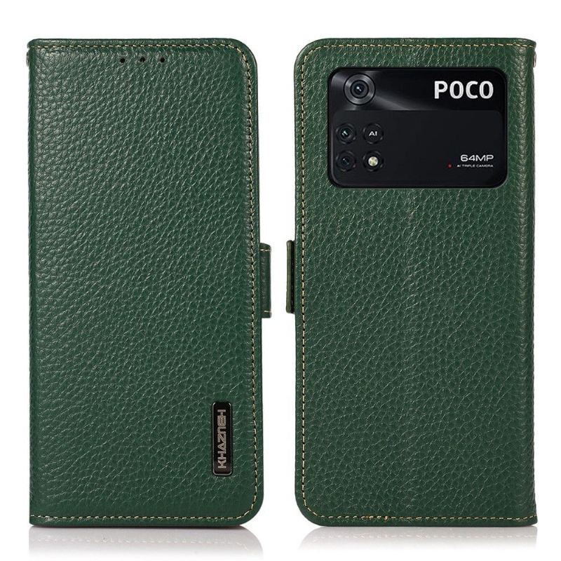 Etui Folio do Poco M4 Pro 4G Obrzeża Khazneh Grained Leather First