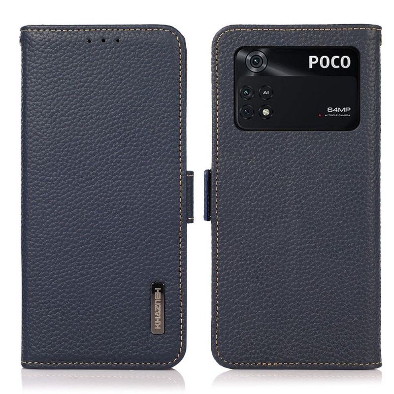 Etui Folio do Poco M4 Pro 4G Obrzeża Khazneh Grained Leather First