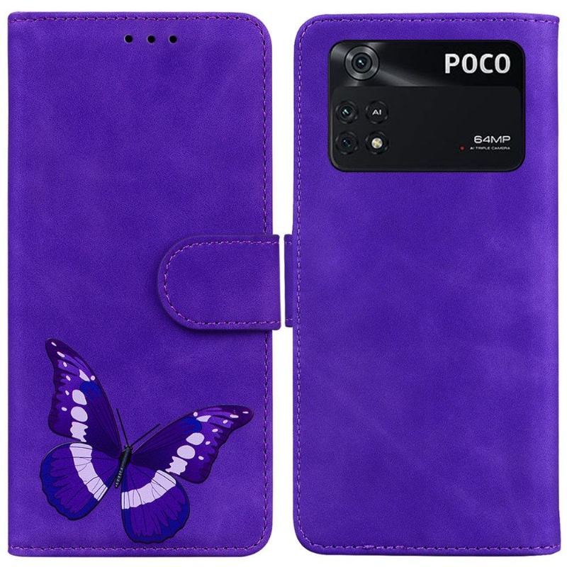 Etui Folio do Poco M4 Pro 4G Etui Ochronne Kolorowa Ochrona Motyla