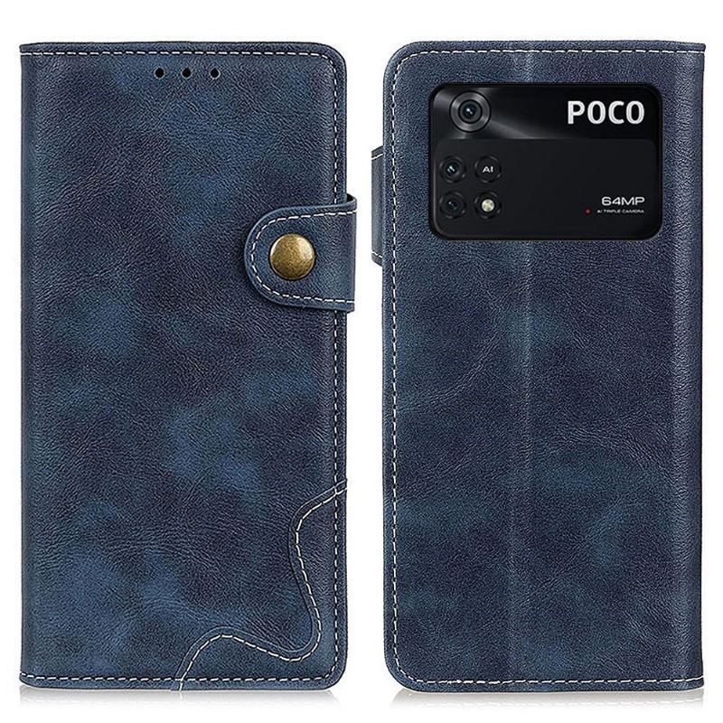 Etui Folio do Poco M4 Pro 4G S Kształt Odsłonięte Szwy