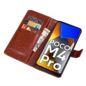 Etui Folio do Poco M4 Pro 4G Skórzany Futerał Idewei Folio Efekt Skóry