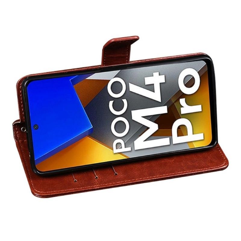 Etui Folio do Poco M4 Pro 4G Skórzany Futerał Idewei Folio Efekt Skóry