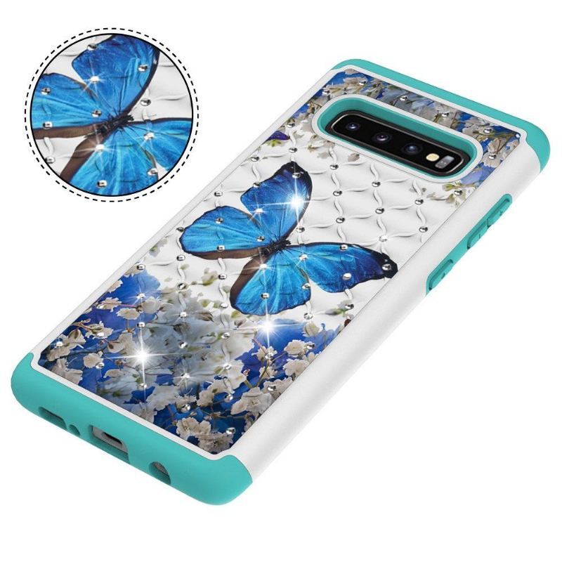 Etui do Samsung Galaxy S10 Plus Odporny Na Wstrząsy Niebieski Motyl