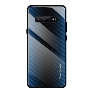 Etui do Samsung Galaxy S10 Plus Węglowe Szkło Powrót