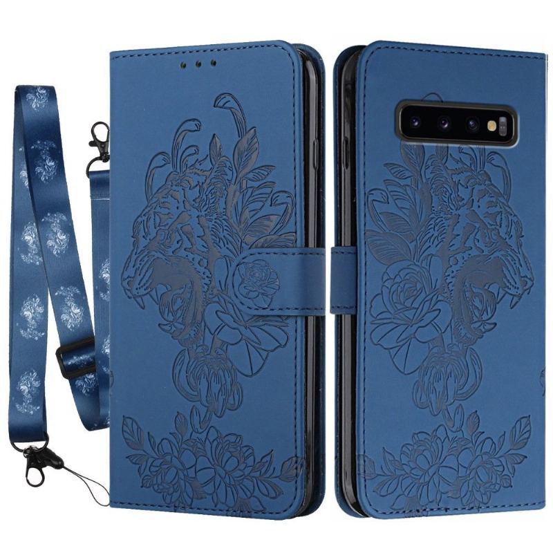 Etui Folio do Samsung Galaxy S10 Plus Design Tiger + Pasek