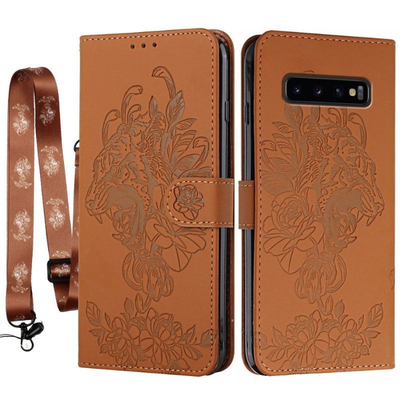 Etui Folio do Samsung Galaxy S10 Plus Design Tiger + Pasek