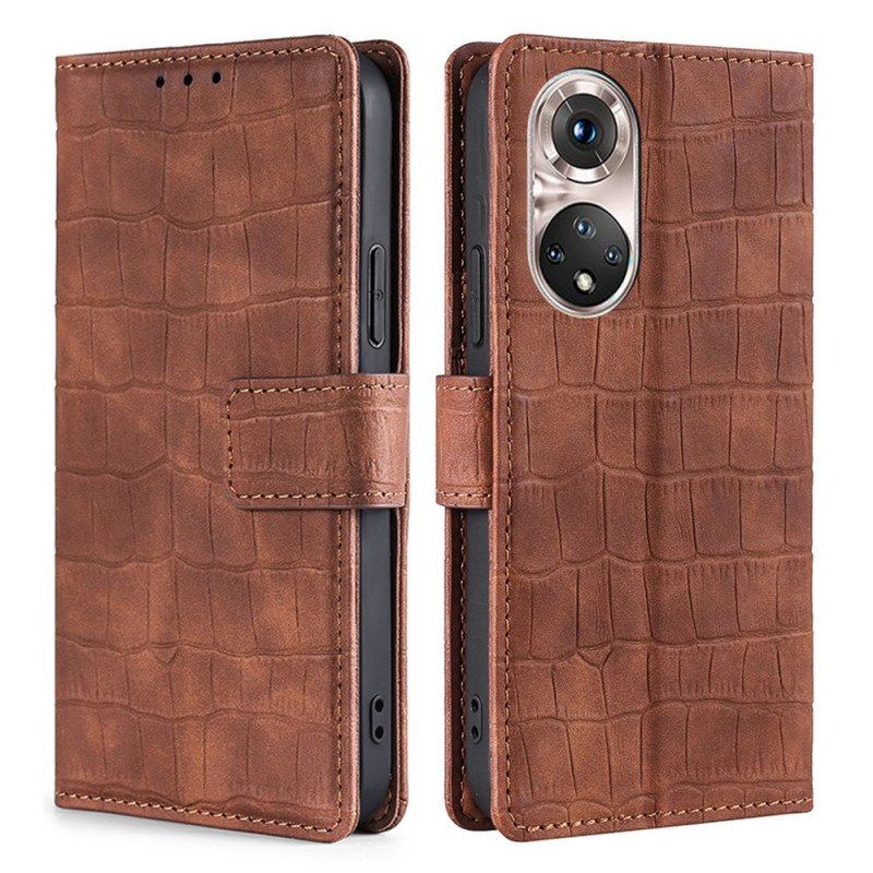 Etui Folio do Honor 50 Pro Krokodyl Pro Skin Touch