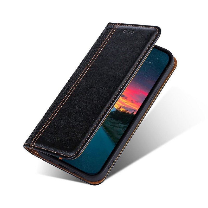 Etui Na Telefon do Honor 50 Pro Etui Folio Skórzane Szwy Dzielone Pro Litchi