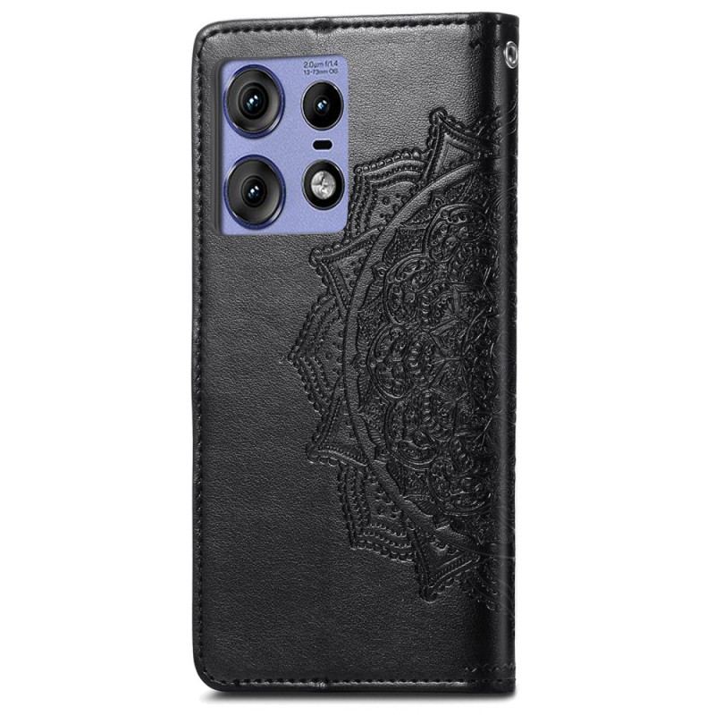 Etui Folio Motorola Edge 50 Pro Barokowa Mandala Z Paskiem Etui Ochronne