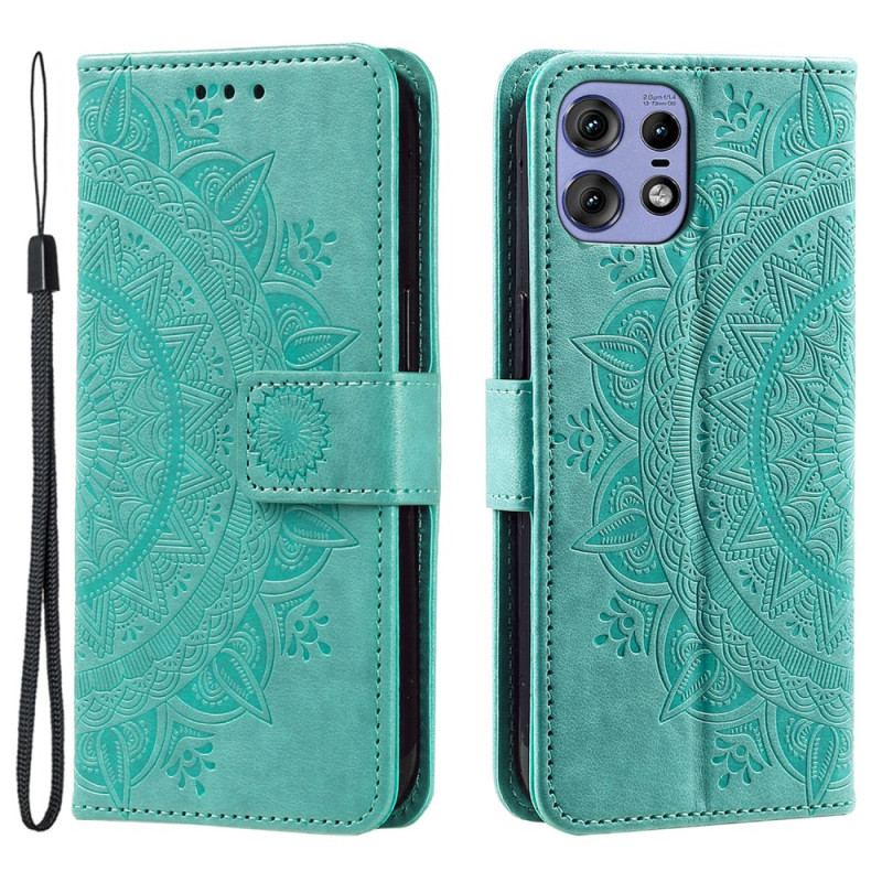 Etui Folio Motorola Edge 50 Pro Mandala Słońce Z Paskiem Etui Ochronne