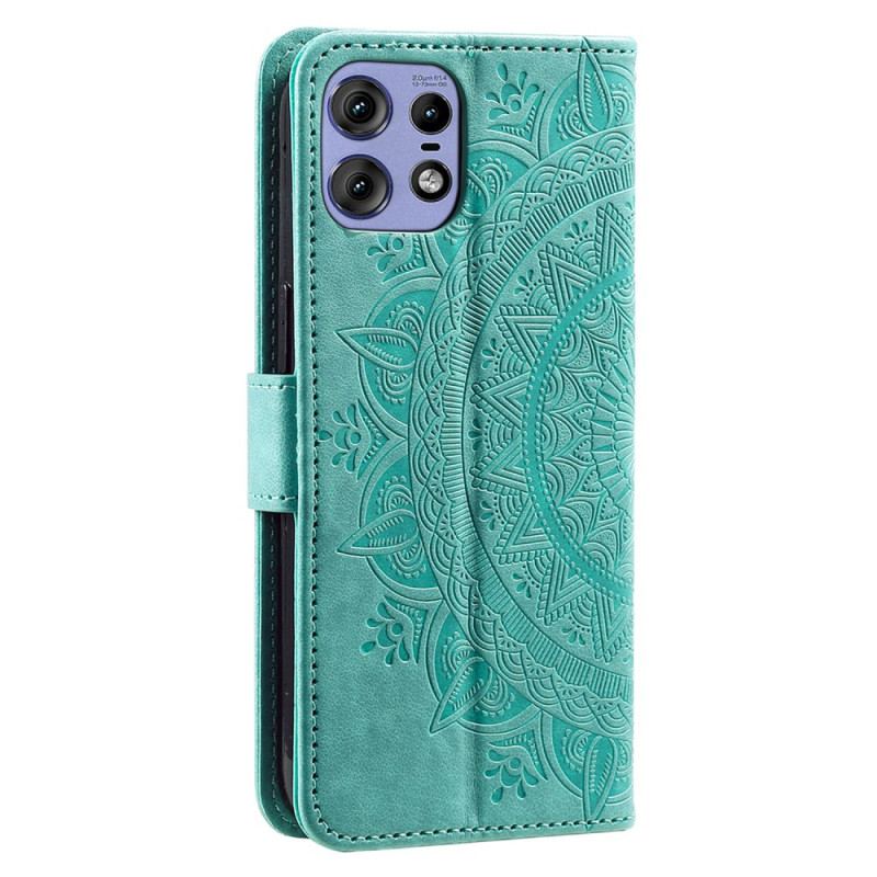 Etui Folio Motorola Edge 50 Pro Mandala Słońce Z Paskiem Etui Ochronne