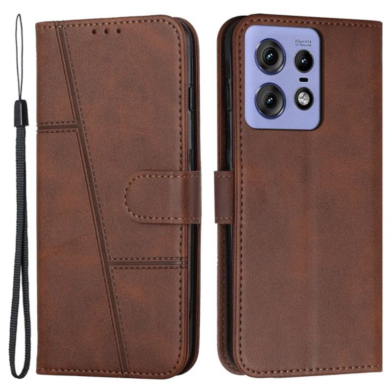 Etui Folio Motorola Edge 50 Pro Paski W Stylu Biznesowym Etui Ochronne