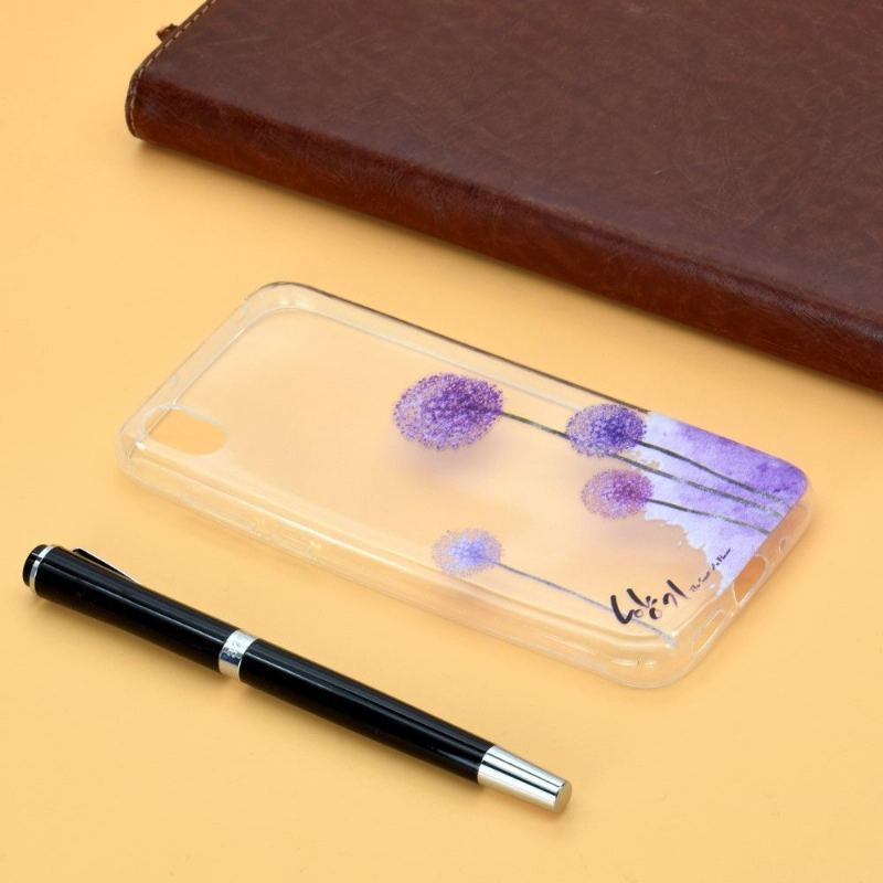 Etui do Huawei Y5 2019 Biznes Purple Dandelions