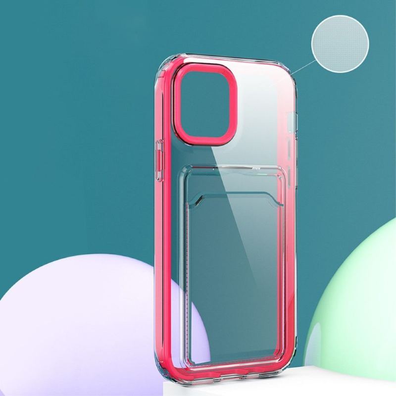 Etui do iPhone 13 Mini Anti-fall Przezroczysty Uchwyt Na Karty Kolory Krawędzi