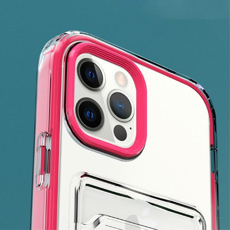 Etui do iPhone 13 Mini Anti-fall Przezroczysty Uchwyt Na Karty Kolory Krawędzi