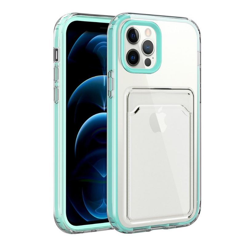 Etui do iPhone 13 Mini Anti-fall Przezroczysty Uchwyt Na Karty Kolory Krawędzi