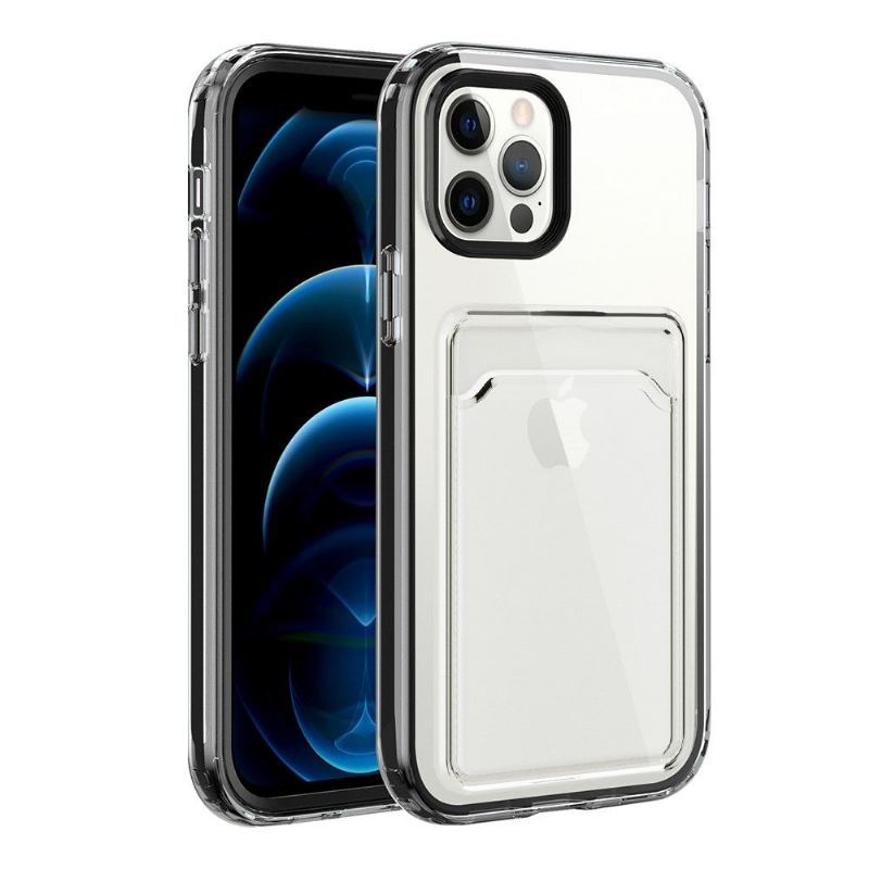 Etui do iPhone 13 Mini Anti-fall Przezroczysty Uchwyt Na Karty Kolory Krawędzi