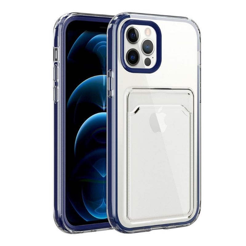 Etui do iPhone 13 Mini Anti-fall Przezroczysty Uchwyt Na Karty Kolory Krawędzi