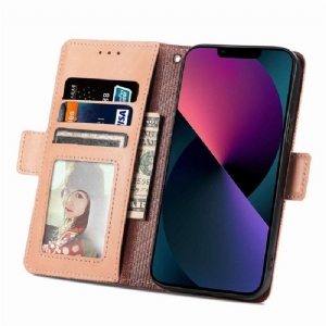 Etui Folio do iPhone 13 Mini Sztuczna Skóra Z Otworami