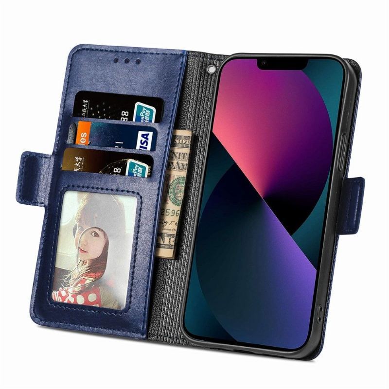 Etui Folio do iPhone 13 Mini Sztuczna Skóra Z Otworami