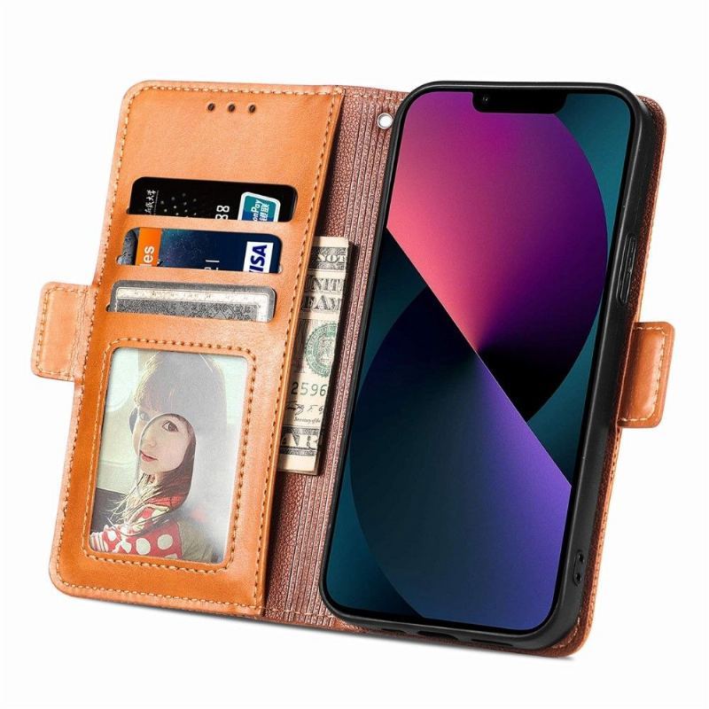 Etui Folio do iPhone 13 Mini Sztuczna Skóra Z Otworami