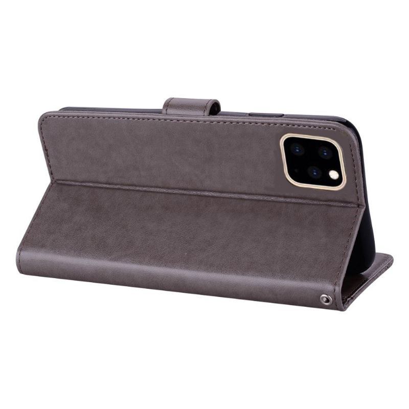 Etui Folio do iPhone 13 Mini Wytłaczana Sowa