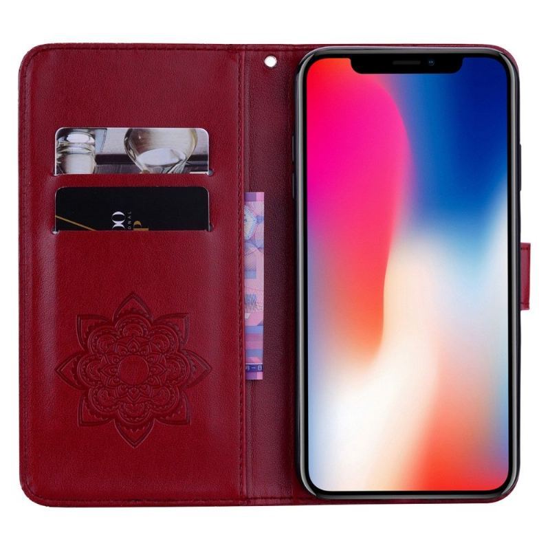 Etui Folio do iPhone 13 Mini Wytłaczana Sowa