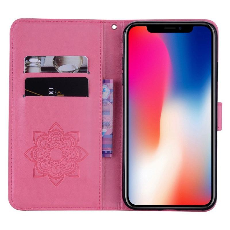 Etui Folio do iPhone 13 Mini Wytłaczana Sowa