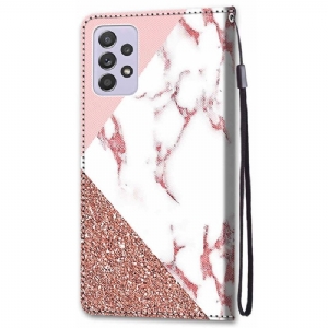 Etui Folio do Samsung Galaxy A33 5G Marmurowy Brokat