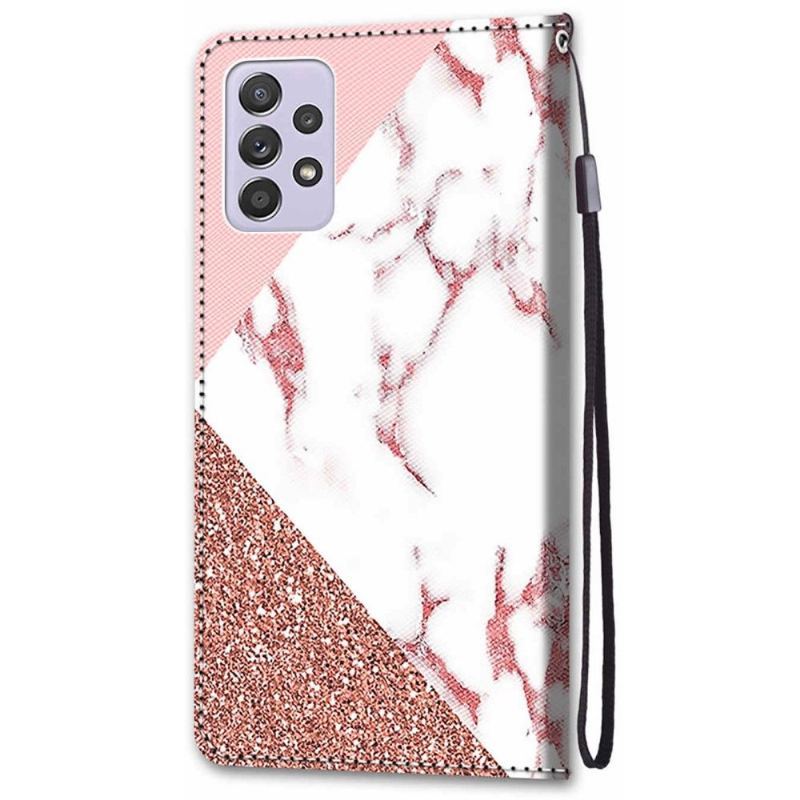 Etui Folio do Samsung Galaxy A33 5G Marmurowy Brokat