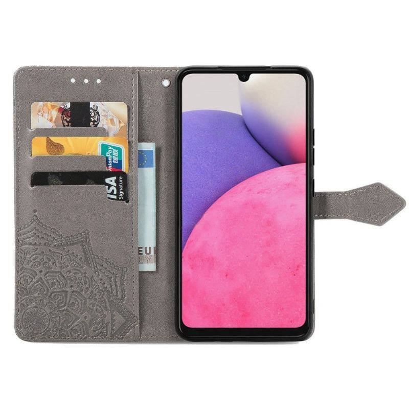 Etui Folio do Samsung Galaxy A33 5G Obrzeża Mandala Relief Faux Leather