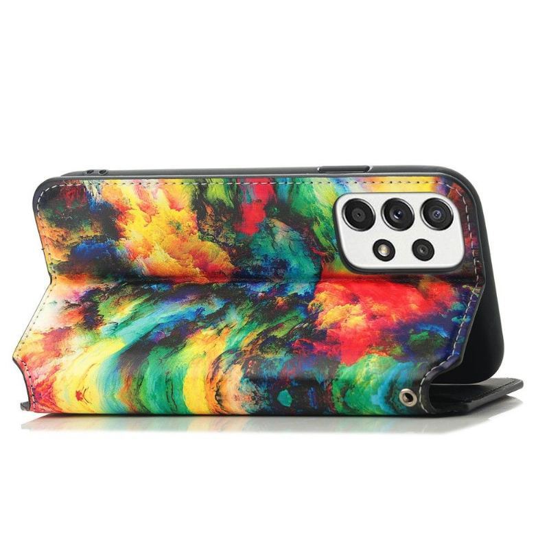 Etui Folio do Samsung Galaxy A33 5G Obrzeża Skórzany Futerał Iridescent Cloud Flip Flap