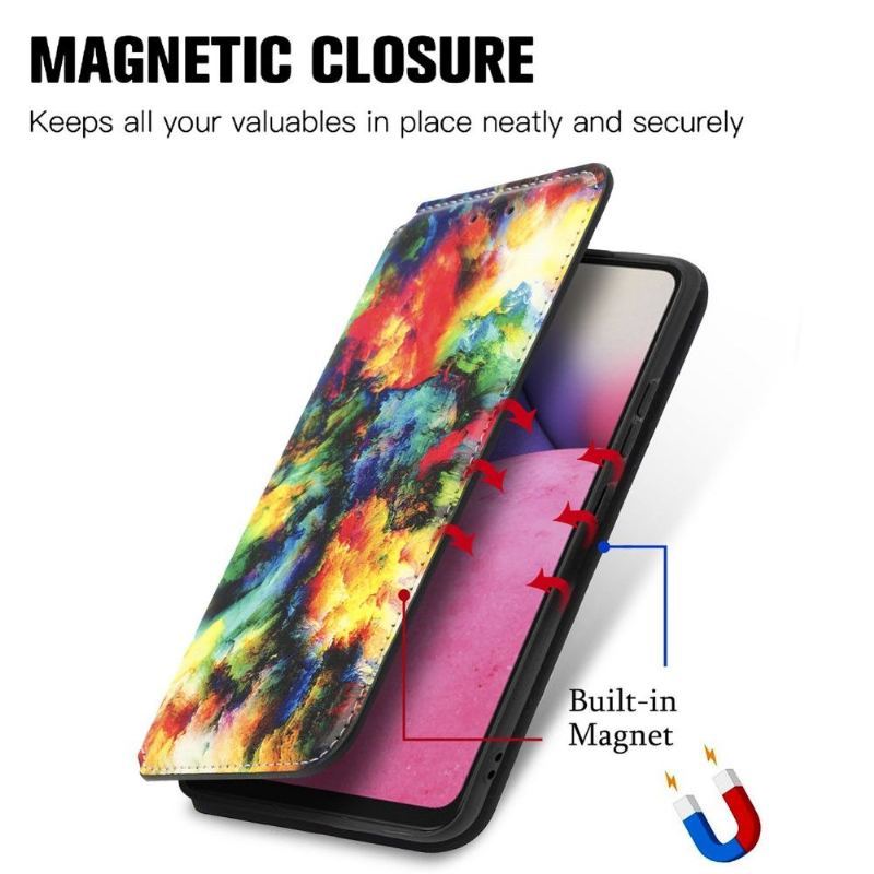 Etui Folio do Samsung Galaxy A33 5G Obrzeża Skórzany Futerał Iridescent Cloud Flip Flap