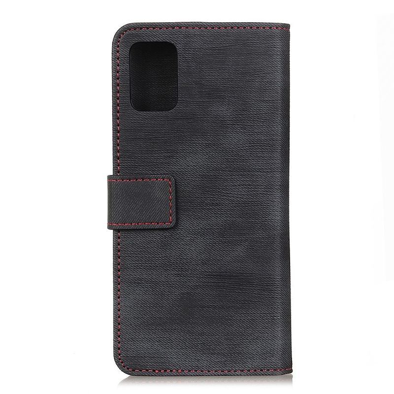 Etui Folio do Samsung Galaxy S20 Ultra Tapicerka Z Tkaniny Ze Szwami