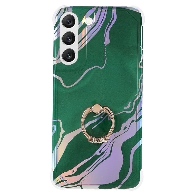 Etui do Samsung Galaxy S22 5G Biznes Marble Z Obrotowym Pierścieniem