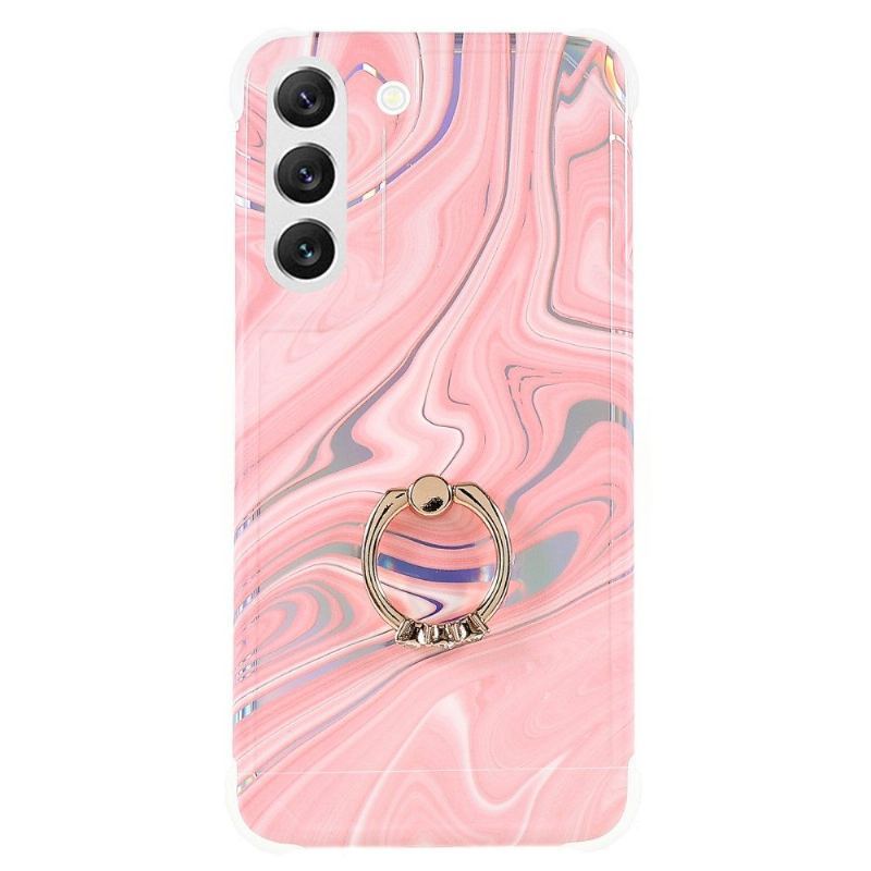 Etui do Samsung Galaxy S22 5G Biznes Marble Z Obrotowym Pierścieniem