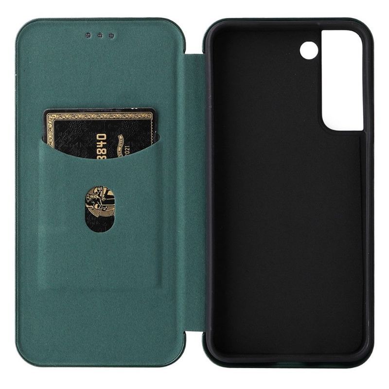 Etui Folio do Samsung Galaxy S22 5G Classic Skóra Ekologiczna Z Włókna Węglowego