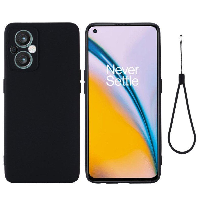 Etui do Oppo Reno 8 Lite z Łańcuch Płynny Silikon W Paski