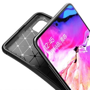 Etui do Samsung Galaxy A71 Anti-fall Style Włókno Węglowe W Żelu