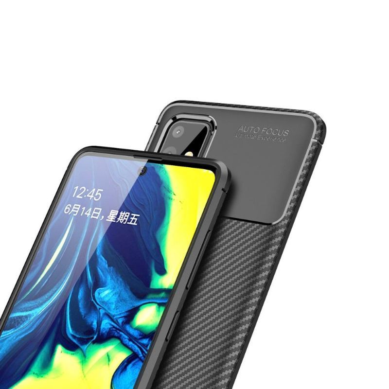 Etui do Samsung Galaxy A71 Anti-fall Style Włókno Węglowe W Żelu