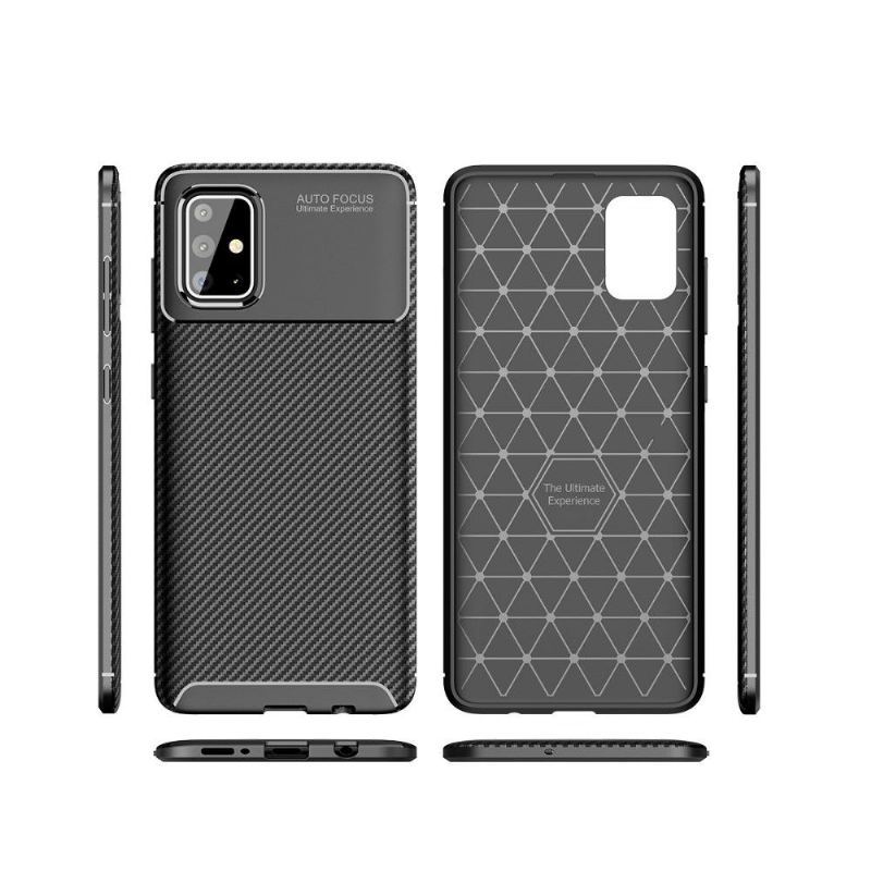 Etui do Samsung Galaxy A71 Anti-fall Style Włókno Węglowe W Żelu