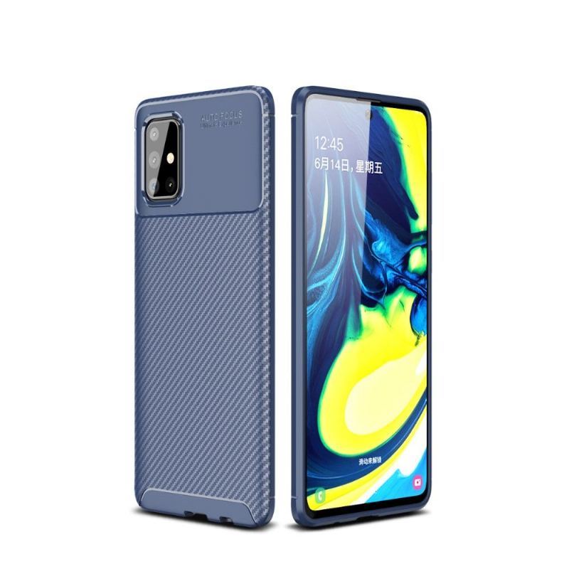 Etui do Samsung Galaxy A71 Anti-fall Style Włókno Węglowe W Żelu