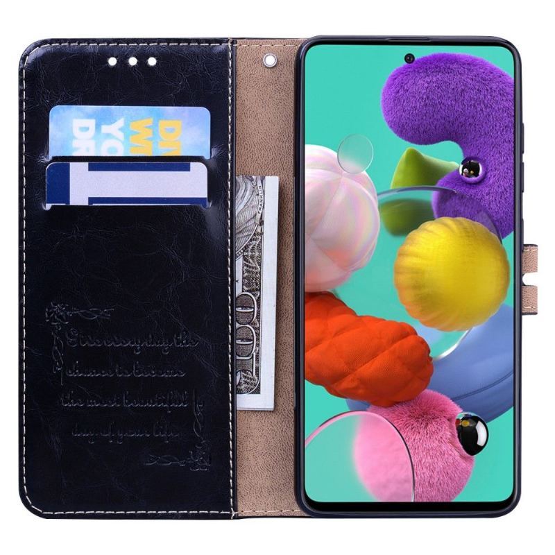 Etui do Samsung Galaxy A71 Deluxe Efekt Skóry Vintage