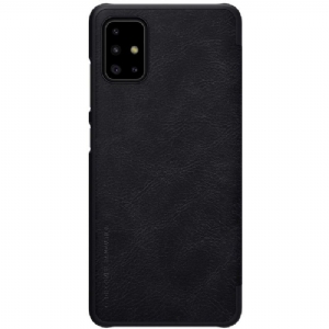 Etui Folio do Samsung Galaxy A71 Classic Nillkin Pokrowiec Ze Sztucznej Skóry - Czarny