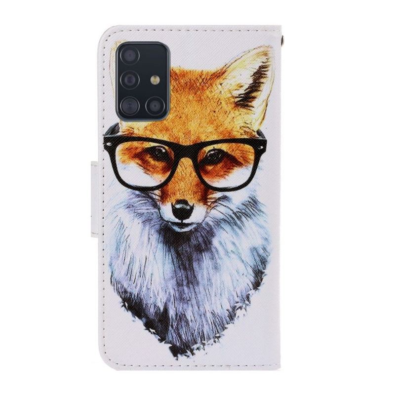 Etui Folio do Samsung Galaxy A71 Classic Okularnik Lis