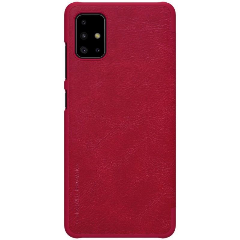 Skórzany Futerał do Samsung Galaxy A71 Nillkin Faux Leather Tapicerka - Czerwony