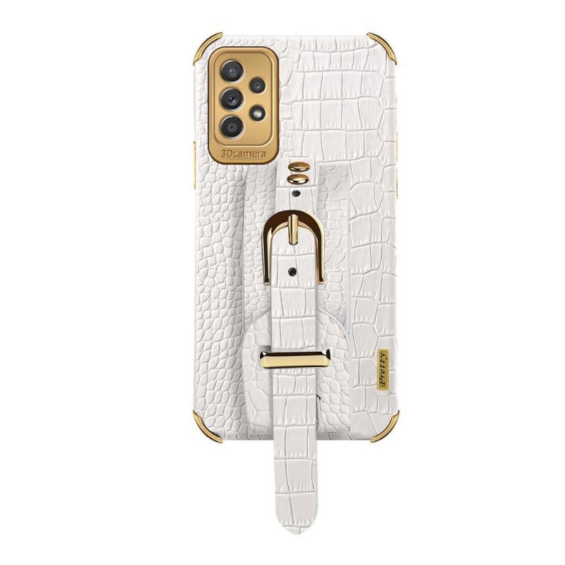 Etui do Samsung Galaxy A53 5G Biznes Croc Effect Z Paskiem