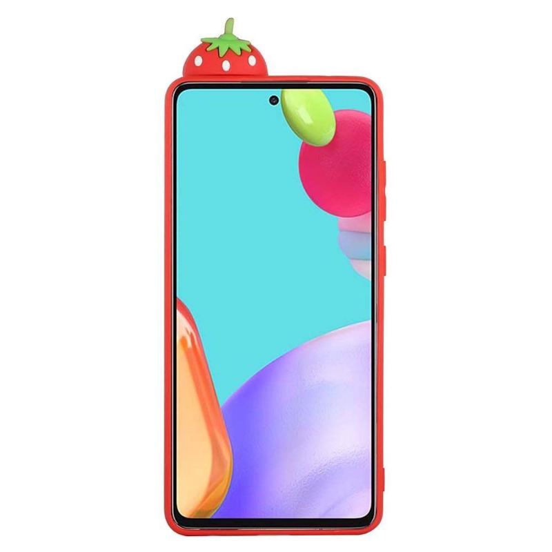 Etui do Samsung Galaxy A53 5G Classic Silikon Truskawka 3d