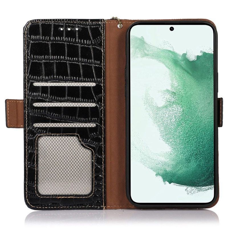 Etui Folio do Samsung Galaxy A53 5G Croco Look Z Prawdziwej Skóry