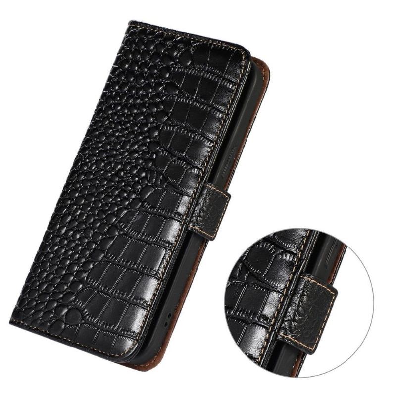 Etui Folio do Samsung Galaxy A53 5G Croco Look Z Prawdziwej Skóry